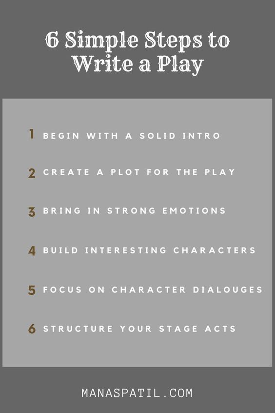 How to write a play