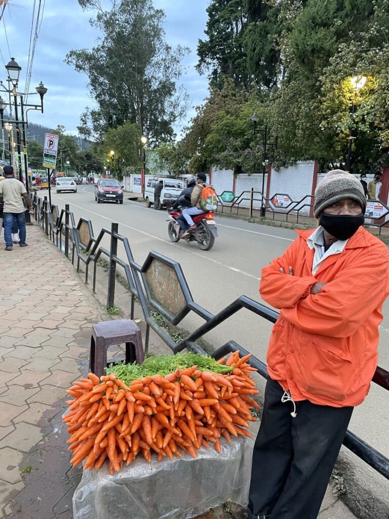 carrots in ooty market, ooty travel blog