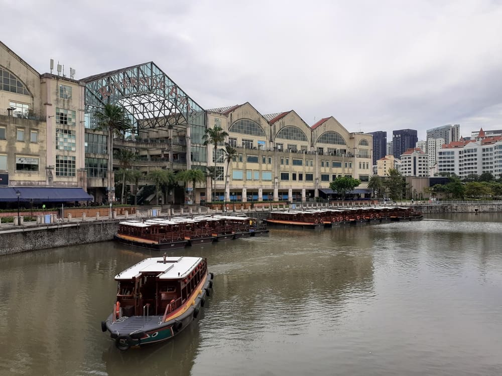 Riverside point clarke quay. singapore river cruise review